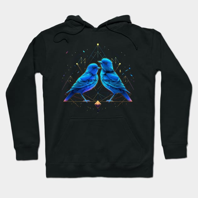 Geometric Birds Hoodie by OscarVanHendrix